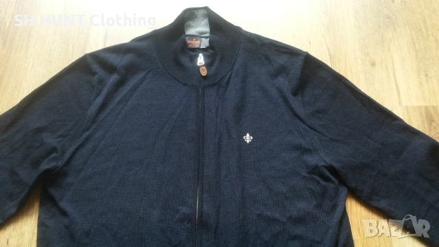MORRIS Merino Zip Cardigan 100% Merino Wool размер L жилетка 100% Мерино вълна - 1818, снимка 4 - Пуловери - 52979025