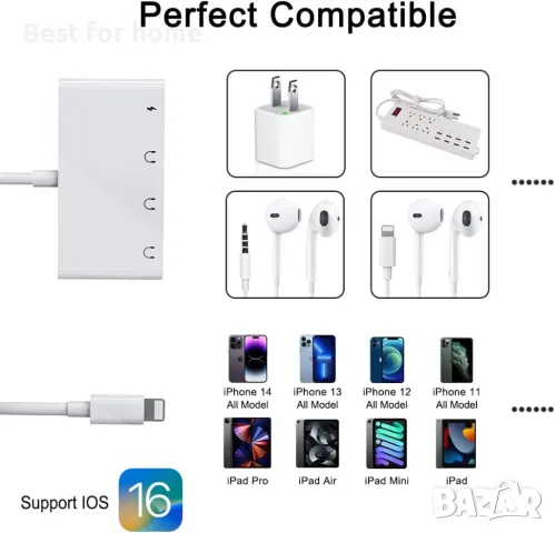 Двоен 3,5 мм адаптер за жак за слушалки, 4 в 1, снимка 7 - Друга електроника - 50277865