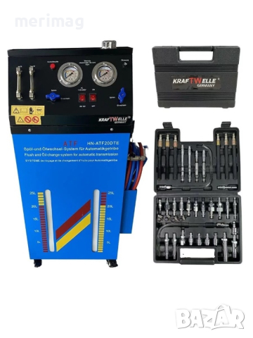 МАШИНА ЗА СМЯНА НА МАСЛО ПРИ АВТОМАТИЧНИ СКОРОСТНИ КУТИИ /ATF/ С АДАПТОРИ , KRAFTWELLE,12V, снимка 3 - Други машини и части - 44585552