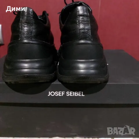 Черни маратонки от телешка кожа с кристал, снимка 4 - Маратонки - 47576998