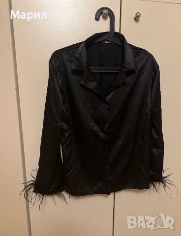 Дамска сатенена риза с пера, снимка 9 - Ризи - 42731720