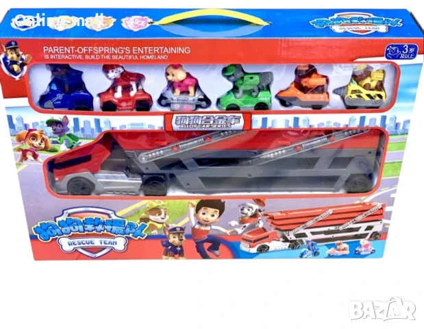 Голям Камион Пес Патрул на 3 етажа с рампа и 6 броя кученца с колички, снимка 2 - Коли, камиони, мотори, писти - 51235198