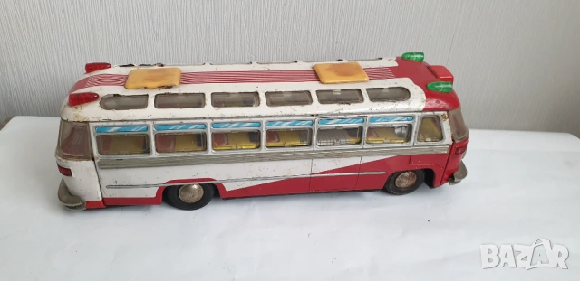 Соц ламаринена играчка автобус на батерии CHINA, снимка 4 - Колекции - 54148318