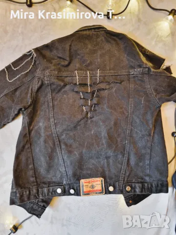 Оригинално винтидж яке Diesel с хендмейд акценти + хендмейд обеци и гривни, снимка 9 - Якета - 50232071