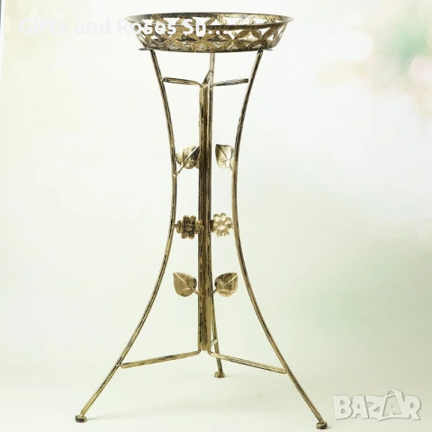 Поставка за саксия - менална, в злетен цвят, снимка 2 - Други - 53037819