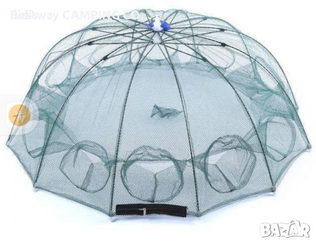 Винтер, РАЧИЛО - чадър с 8 входа, ДАУЛ, СЛЯП КОШ Ф100Х60СМ за рибки за стръв., снимка 3 - Екипировка - 42719719