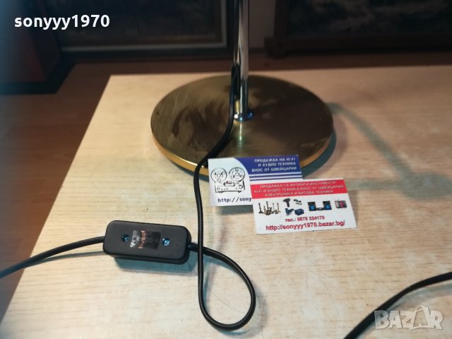 поръчана-gold & inox настолна масивна лампа-внос швеицария, снимка 16 - Настолни лампи - 30151609