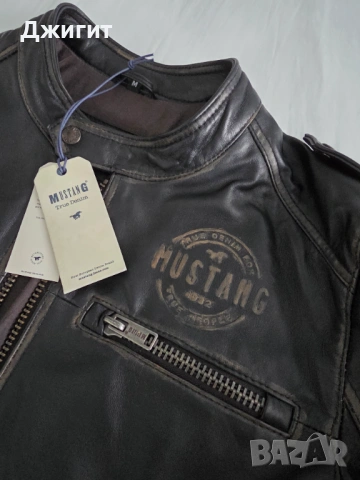 Мъжко кожено яке Mustang Size M чисто ново, снимка 4 - Якета - 54320944