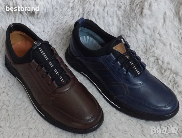 Обувки, естествена кожа, ластични връзки, код 158/79