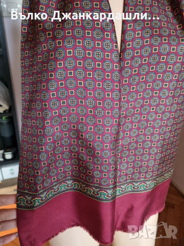 Елегантен мъжки шал коприна и вълна, снимка 4 - Шалове - 53231351