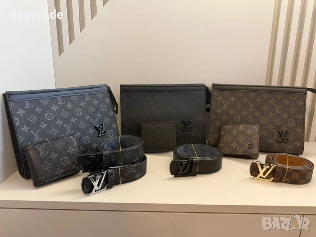 Мъжки Клъч Портфейл Колан Louis Vuitton, снимка 6 - Колани - 54235021