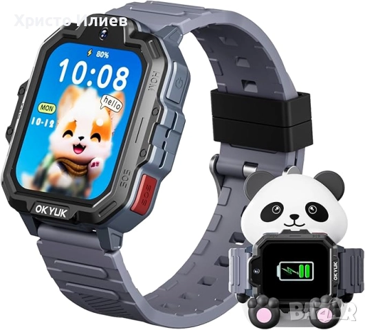 Детски смарт часовник OKYUK T17 4G детски смарт часовник с GPS Панда