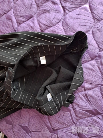 Дамски панталон черен на бели райета, снимка 4 - Панталони - 54149158