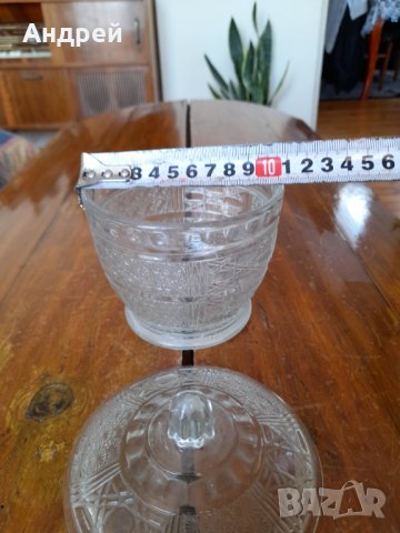 Стара стъклена захарница #5, снимка 3 - Други ценни предмети - 34176019