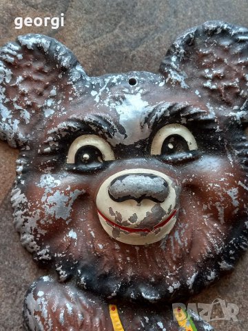 Голяма алуминиева емблема на мечето Миша, талисман на Олимпиадата в Москва 1980г.     16/2, снимка 2 - Колекции - 37646473