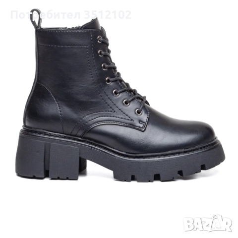 ТОП МОДЕЛ Дамски черни боти Mat Star, снимка 2 - Дамски боти - 52803576