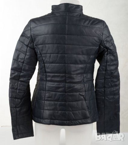 Дамско яке от естествена кожа в тъмносиньо марка Jimmy Sanders - M, снимка 3 - Якета - 30351374