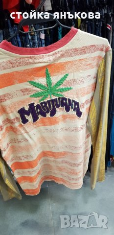Продавам мъжка блуза парен памук с бродерия марихуана , снимка 2 - Блузи - 30547957