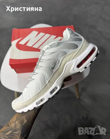 Nike Air Max Plus Triple White , снимка 3 - Маратонки - 56443292