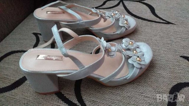 Сребристи сандали, номер 37, снимка 3 - Сандали - 30737376