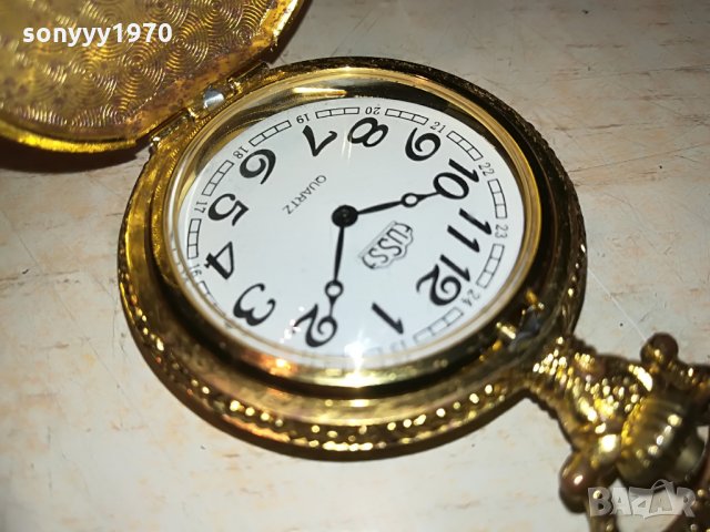 поръчан-златен джобен часовник с верижка, снимка 17 - Колекции - 29292124