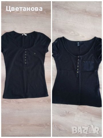 Черни блузки р-р 36, снимка 1 - Тениски - 40603737