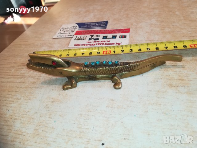 крокодил-мед/месинг/камъни 1501211832, снимка 4 - Колекции - 31436968