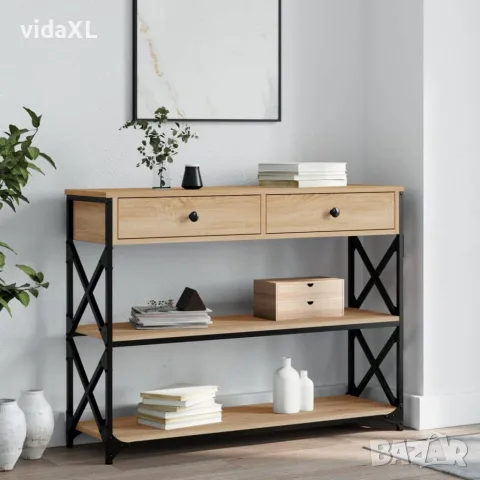 vidaXL Конзолна маса, дъб сонома, 100x28x75 см, инженерно дърво, снимка 2 - Маси - 56148076