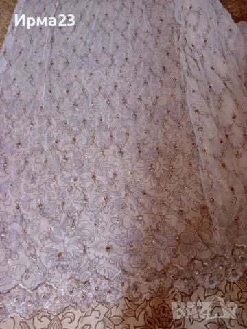 Бяло перде с рисунки, снимка 3 - Пердета и завеси - 50145414