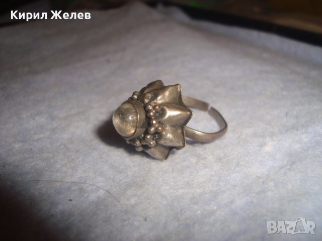СТАР ПОСРЕБРЕН РЕТРО - ВИНТИДЖ ПРЪСТЕН МАЙСТОРСКА ИЗРАБОТКА с ШЛИФОВАН КРИСТАЛ 20304, снимка 7 - Антикварни и старинни предмети - 37510190