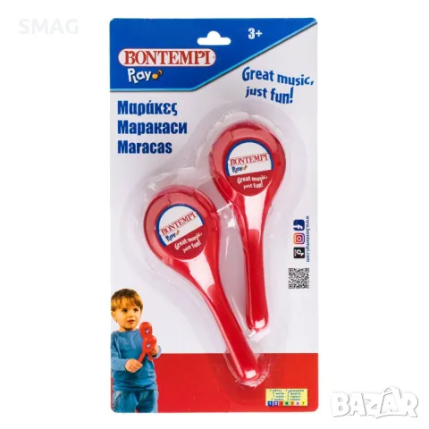 Комплект червени маракаси - 2 бр. S_1244241, снимка 2 - Музикални играчки - 49204583
