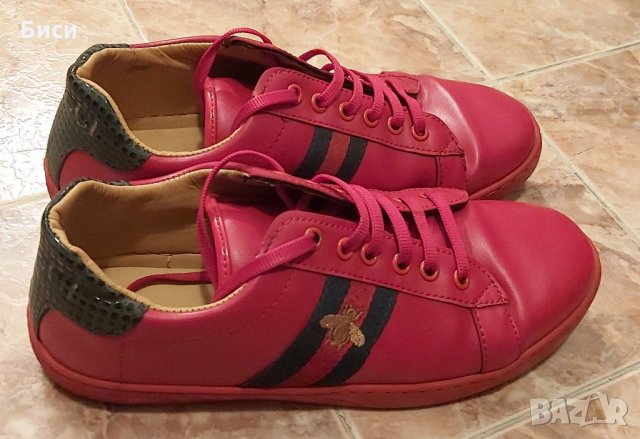 Gucci/Гучи-Оригинални дамски кецове от мека естествена кожа със сериен номер