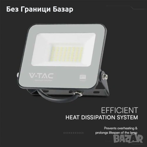 Нов Външен LED прожектор 30W 4000K IP65 135lm/W черен за склад гараж мазе, снимка 6 - Лед осветление - 54151883