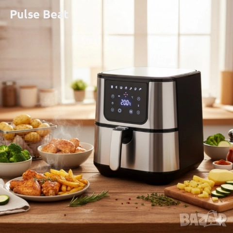 Фритюрник Еър фрайър Scheffler LQ-5001BS – 5.5L здравословно готвене с до 80% по-малко мазнина