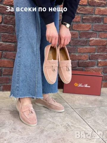 Loro Piana Дамски Розови Велурени Ежедневни Обувки Лоро Пиана Код E167