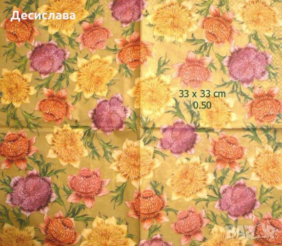 Салфетки за декупаж ЦВЕТЯ 15, снимка 2 - Други - 31881080