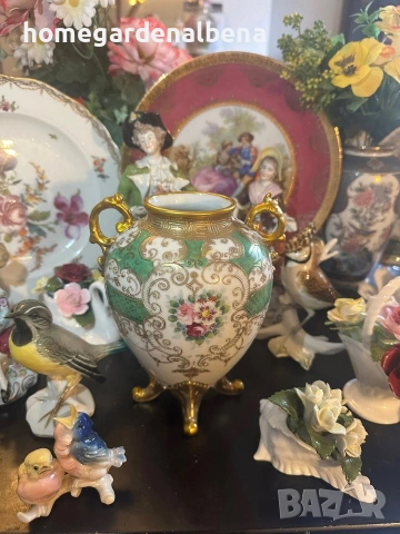 Антикварна ваза Noritake Japan circa 1908 — 24к злато, снимка 4 - Колекции - 54040502