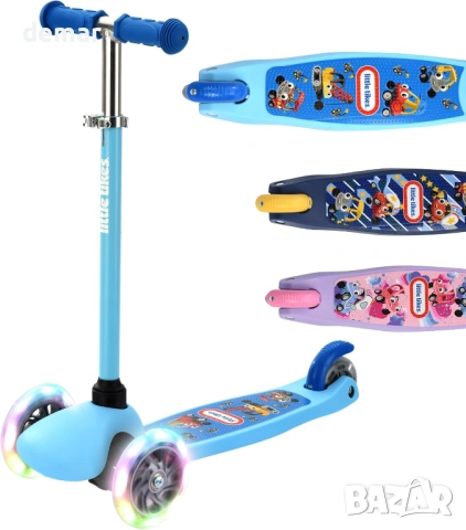 BOLDCUBE Тротинетка с 3 колела за деца 2-6 години с LED мигащи колела
