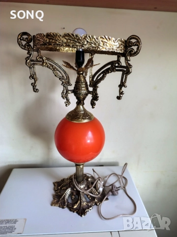 Прекрасна Голяма Стара Бронзова Лампа