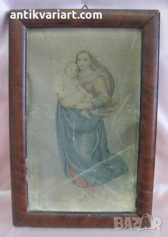 19 век Картина върху платно Мадона, снимка 1 - Антикварни и старинни предмети - 31680317