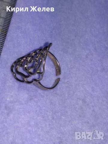 ЧУДЕСЕН ФЛОРАЛЕН АЖУРЕН СРЕБЪРЕН АРТ ДЕКО ПРЪСТЕН СРЕБРО 925 РЕГУЛИРУЕМ РЪЧНА ИЗРАБОТКА 40539, снимка 12 - Пръстени - 42761022