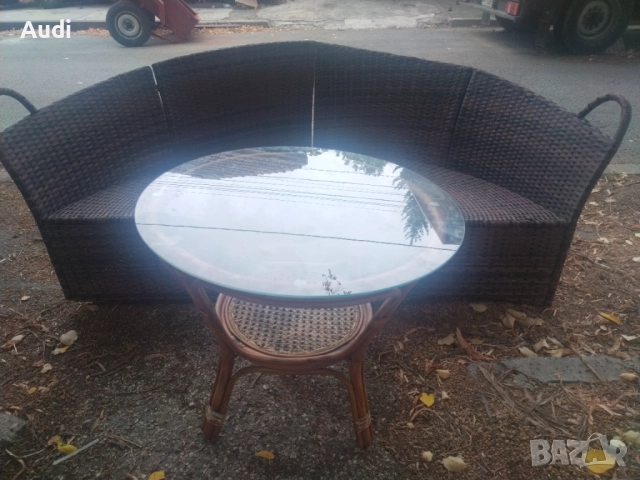 Комплект градински мебели от изкуствен  ратан - Маса и канапе Размери на канапето Широчина 185см Вис, снимка 8 - Градински мебели, декорация  - 51841133