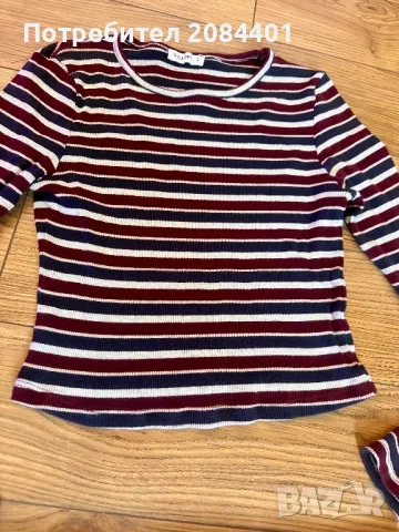 Рипс комплект от къса блуза и пола с висока талия размер ХС - С