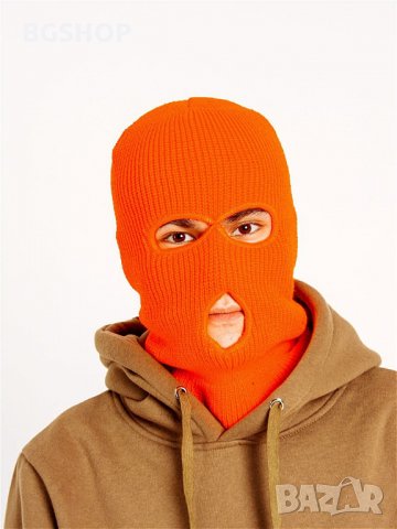 Зимна шапка маска - Orange Balaclava, снимка 4 - Шапки - 30397918