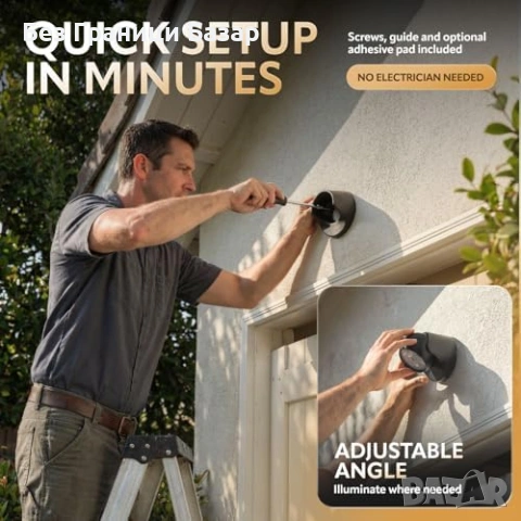 Нови LED лампи със сензор за движение безжични на батерии 2 броя комплект, снимка 5 - Други - 54151793