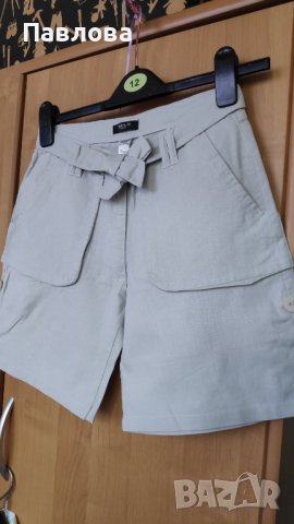 Нови къси панталонки от лен XS 34 размер, снимка 13 - Къси панталони и бермуди - 37369996
