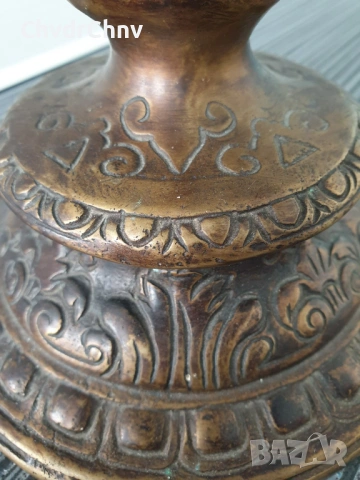 Италия 20ти век/27см-5кг/голяма стара италианска бронзова ваза с дръжки, снимка 13 - Антикварни и старинни предмети - 54193202