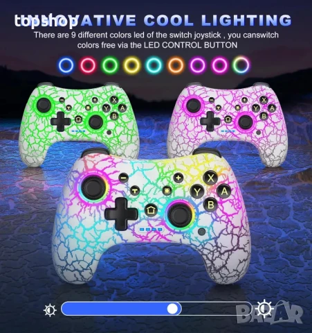 НОВ джойстик Gammeefy Switch Controller, Wireless Switch Pro Controller за Nintendo Switch/Lite/OLED, снимка 2 - Джойстици и геймпадове - 50503823