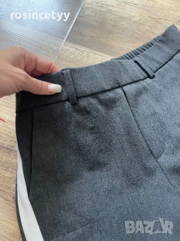 Сив панталон с бял кант, снимка 6 - Панталони - 37412520