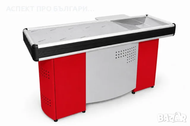 Необорудван касов модул 1,6м/1,5м червен/светлосив (RAL 3000/RAL 9006), снимка 4 - Оборудване за магазин - 56103016